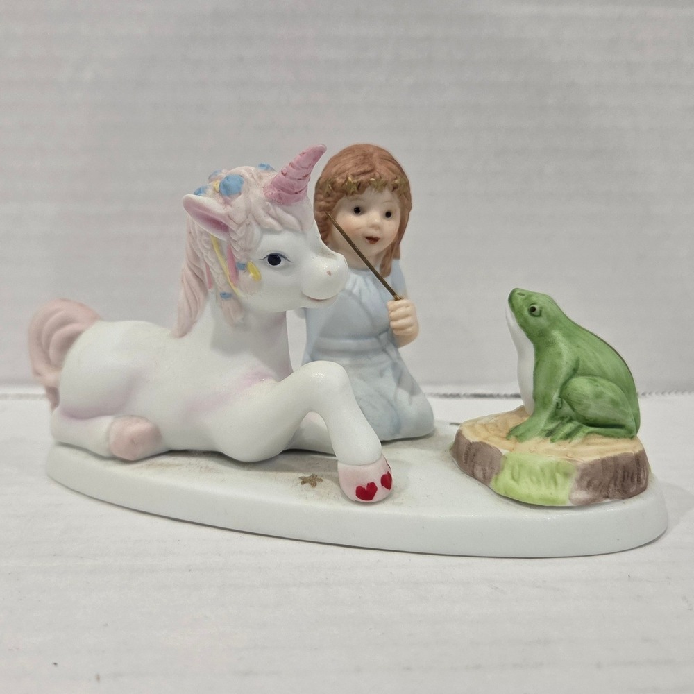 Willitts Designs Fairy Unicorn Frog Porcelain Figurine Magic Scene